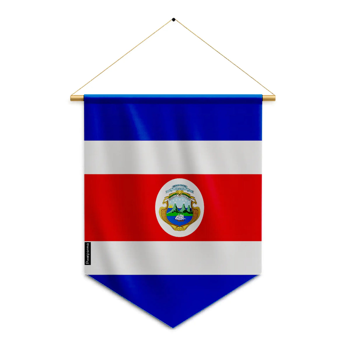 Fanion drapeau costa rica en polyester à suspendre solide