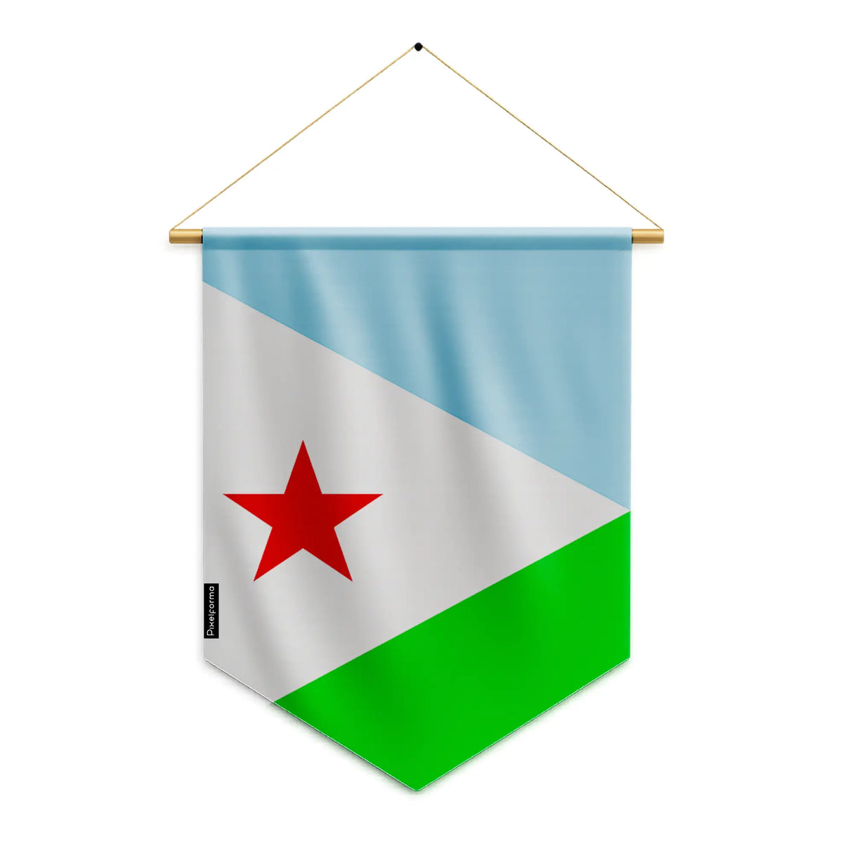 Fanion drapeau djibouti polyester à suspendre résistant
