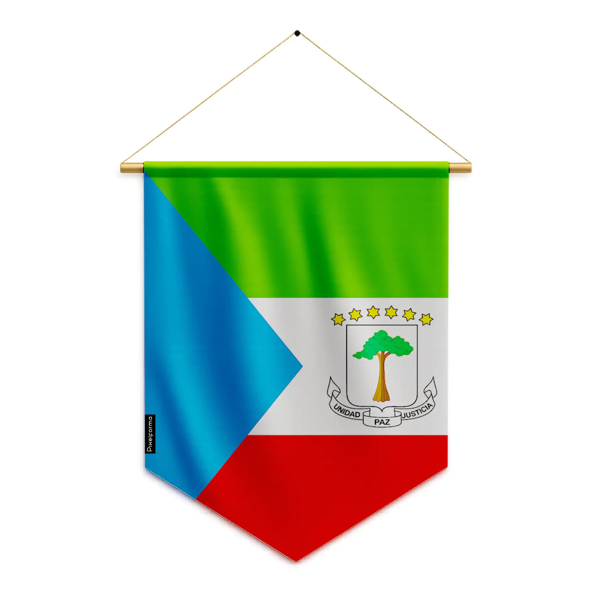 Fanion drapeau guinée équatoriale polyester à suspendre