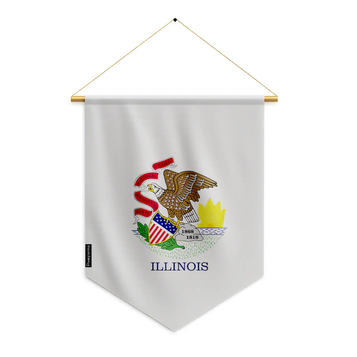 Fanion drapeau illinois polyester à suspendre décoratif