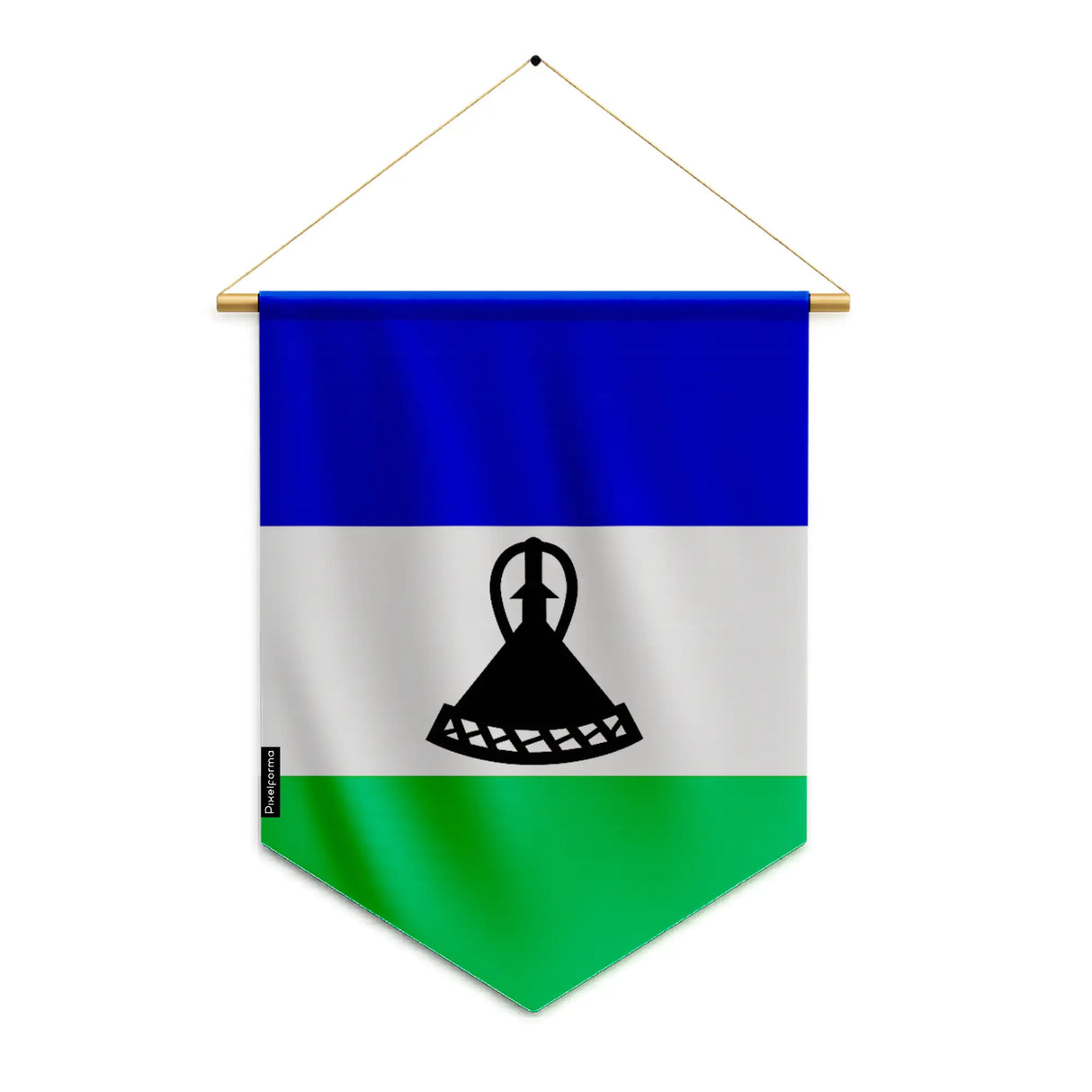 Fanion drapeau lesotho polyester à suspendre résistant