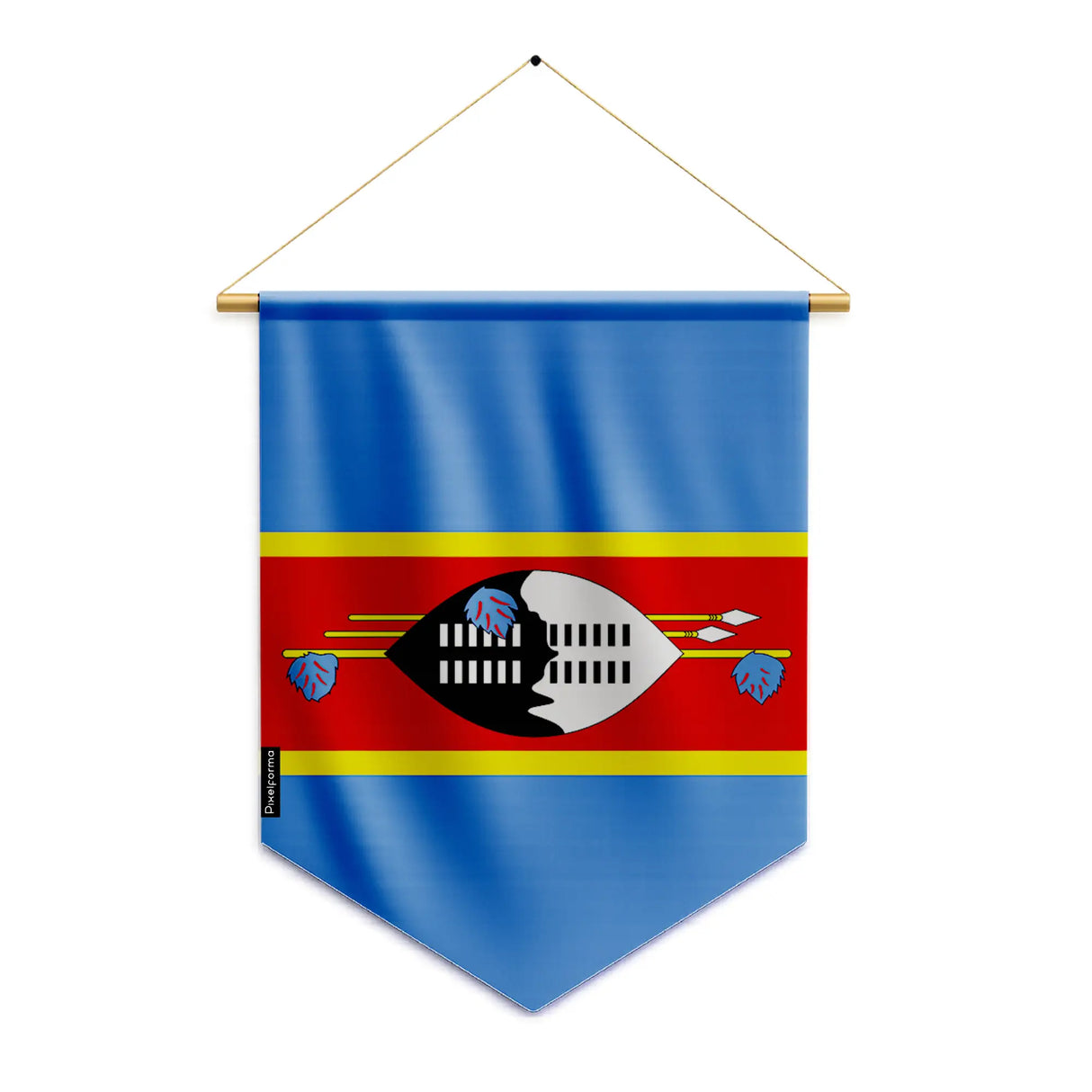 Fanion drapeau l’eswatini polyester à suspendre résistant
