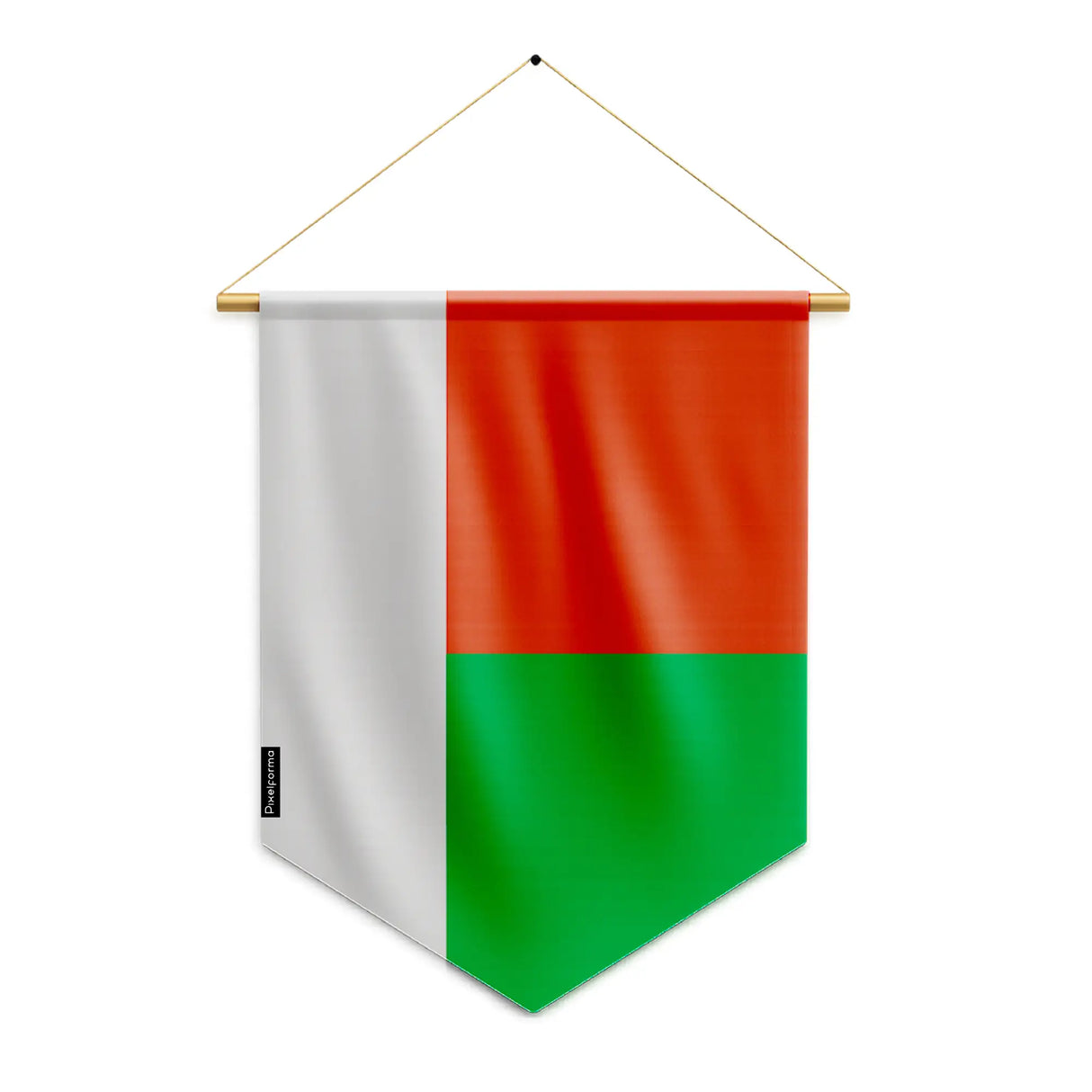 Fanion drapeau madagascar polyester à suspendre résistant