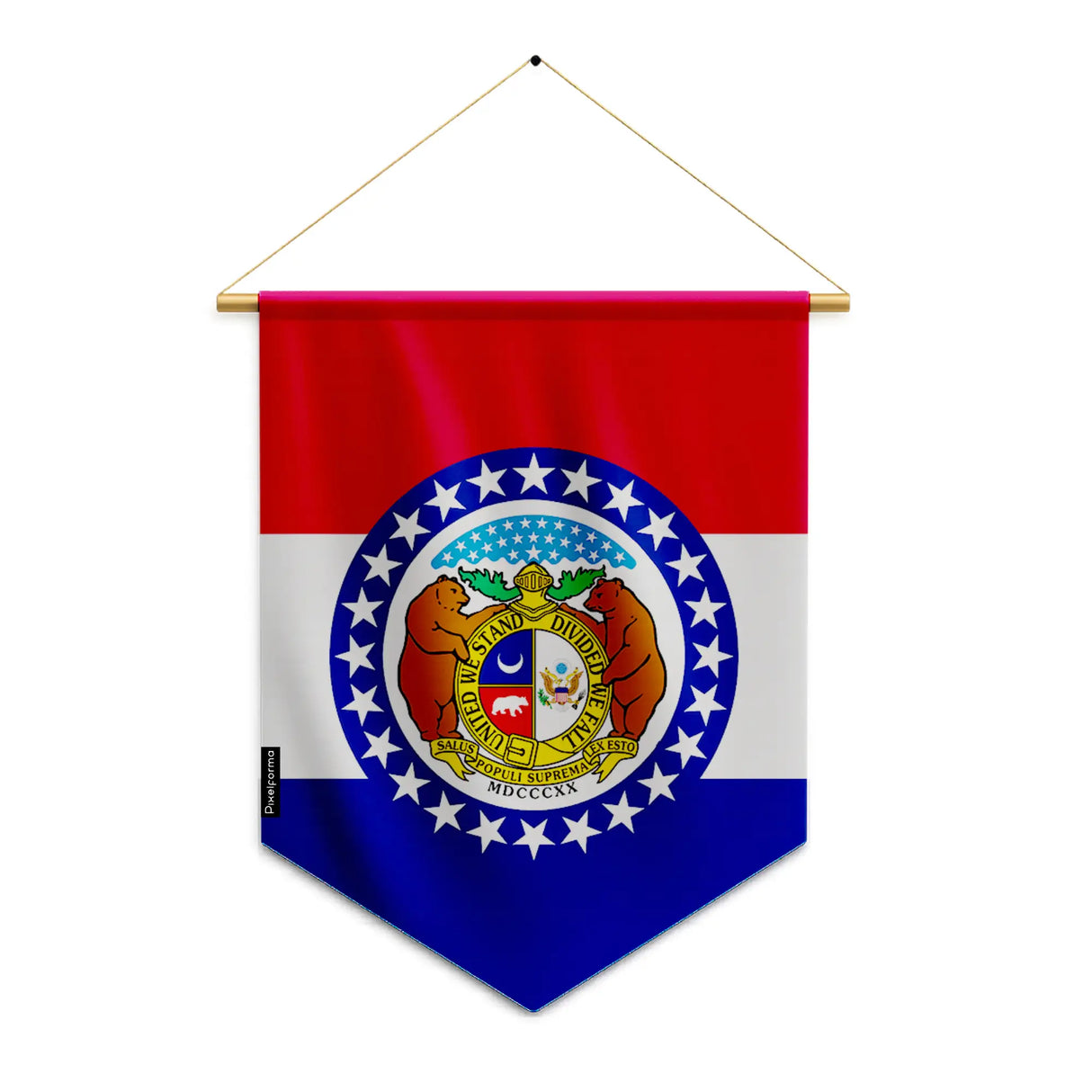 Fanion drapeau missouri en polyester à suspendre durable