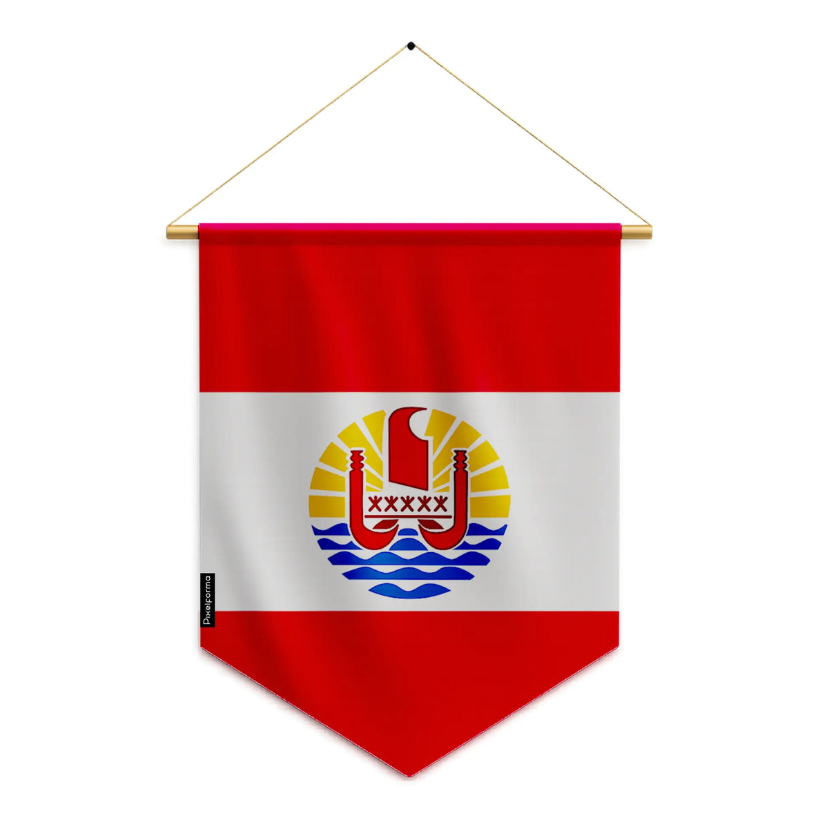 Fanion drapeau polynésie française polyester à suspendre