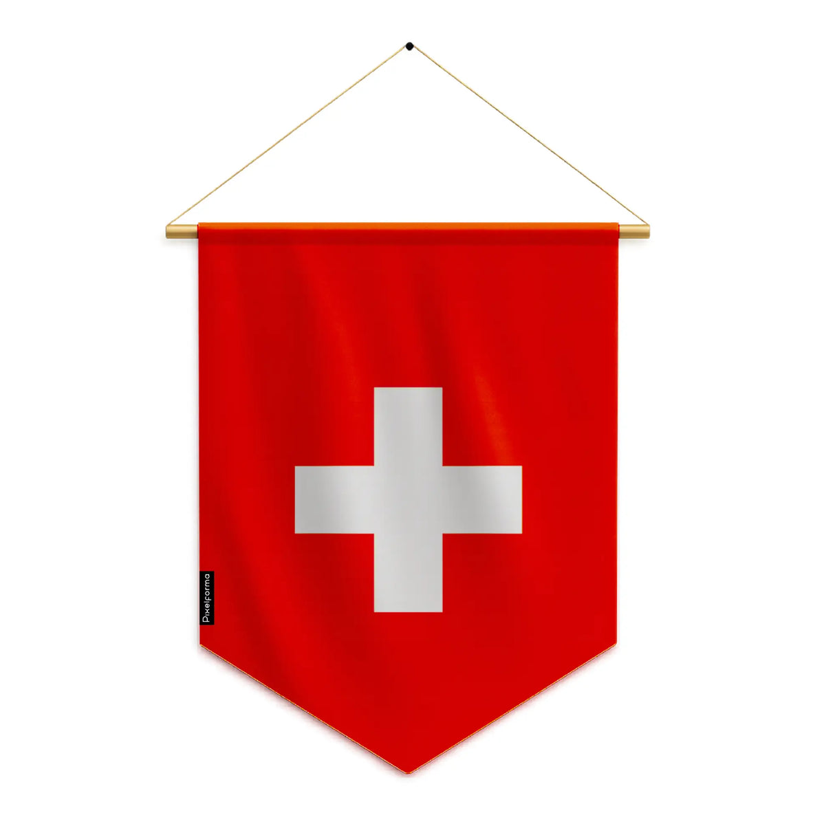 Fanion drapeau suisse polyester à suspendre qualité supérieure