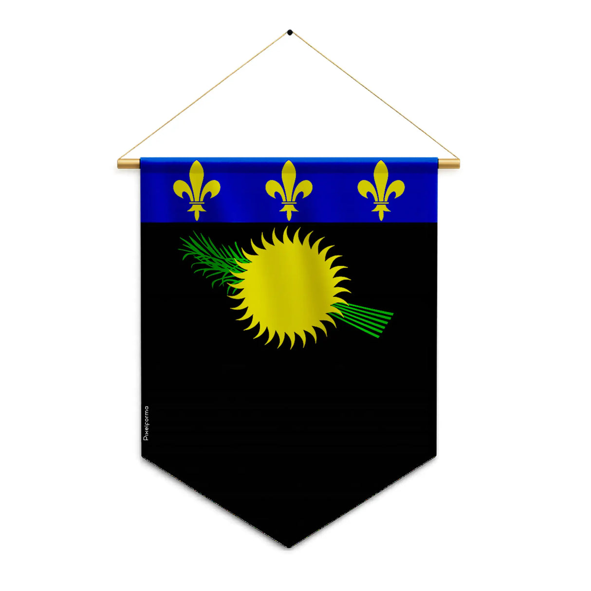 Fanion guadeloupe polyester durable couleurs éclatantes