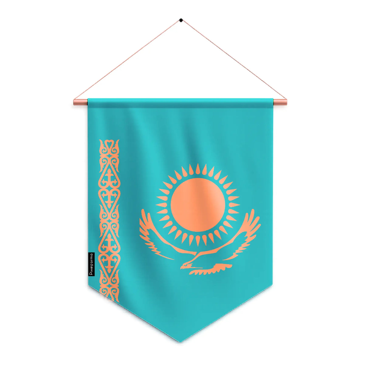 Fanion kazakhstan polyester durable couleurs éclatantes