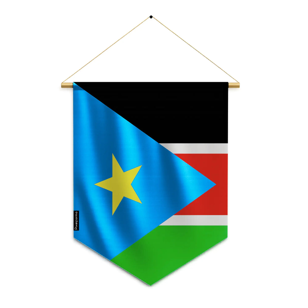 Fanion soudan du sud en polyester à suspendre résistant