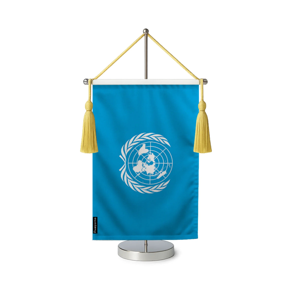 Fanion table drapeau organisation des nations unies en polyester