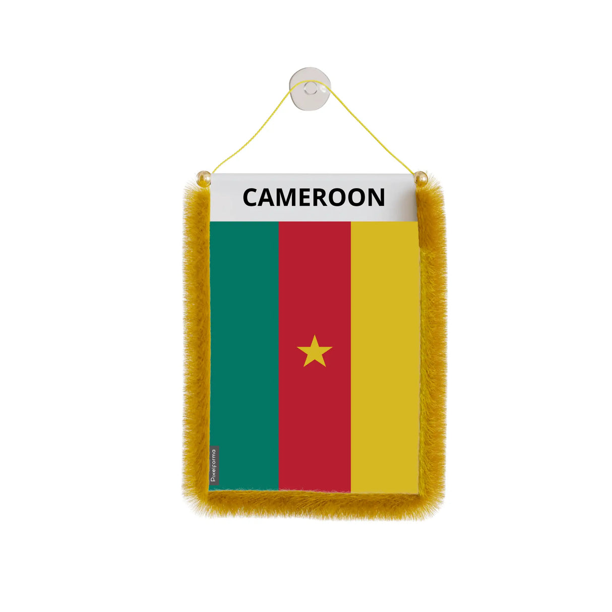 Fanion voiture cameroun en polyester à suspendre élégant