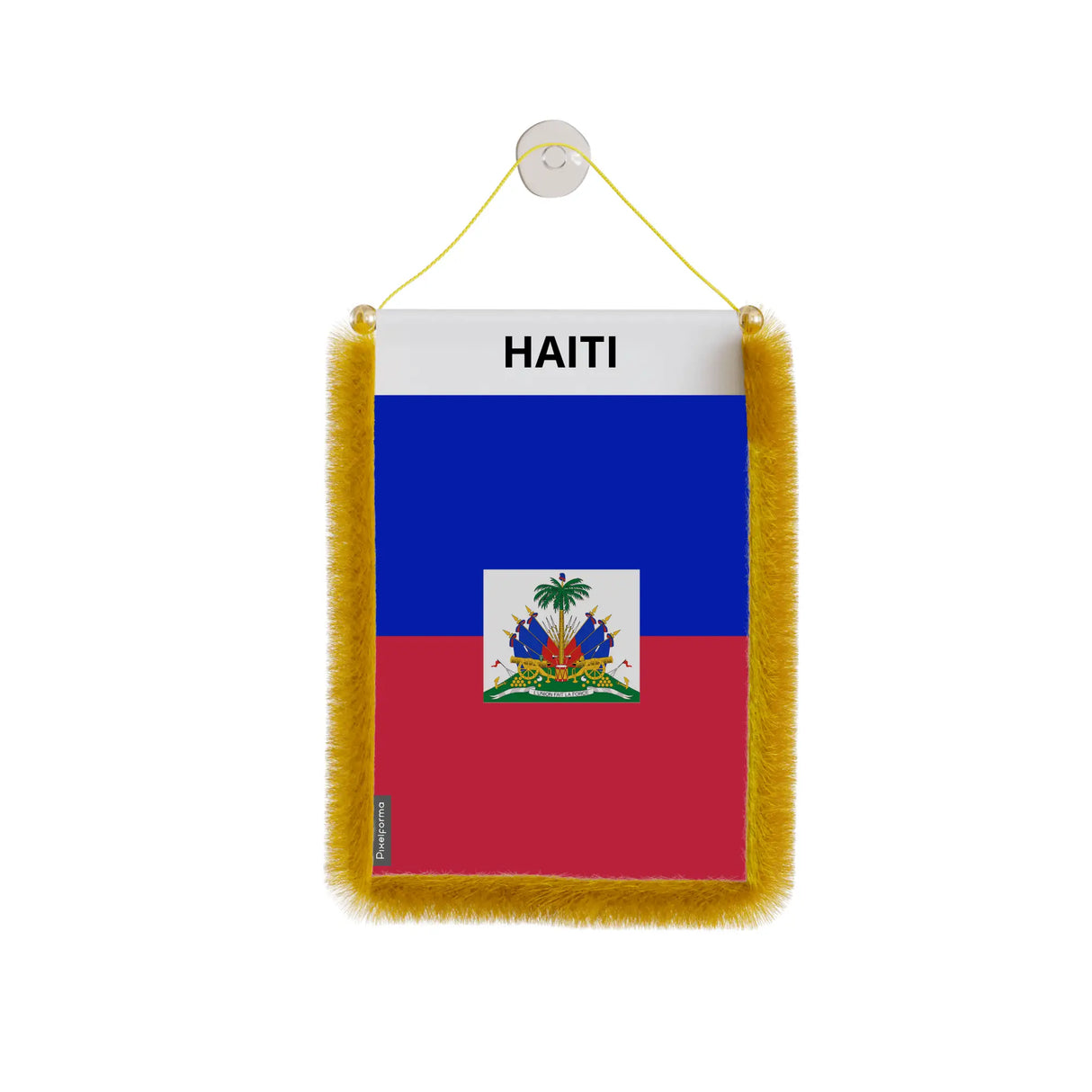 Fanion voiture drapeau haïti en polyester à suspendre