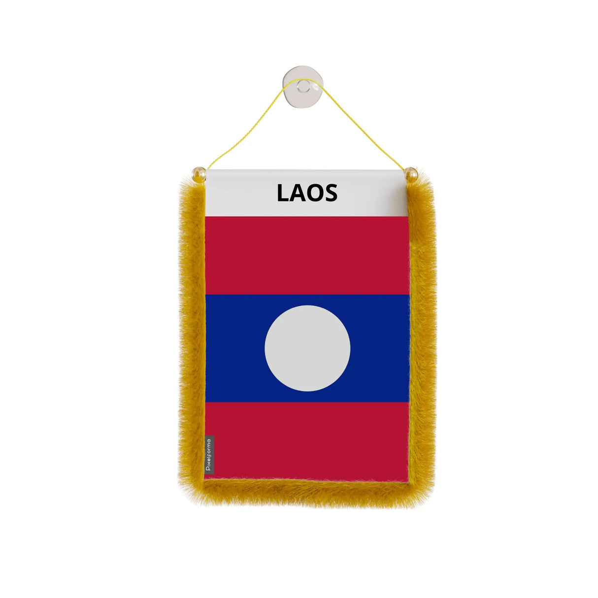 Fanion voiture drapeau laos polyester à suspendre élégant