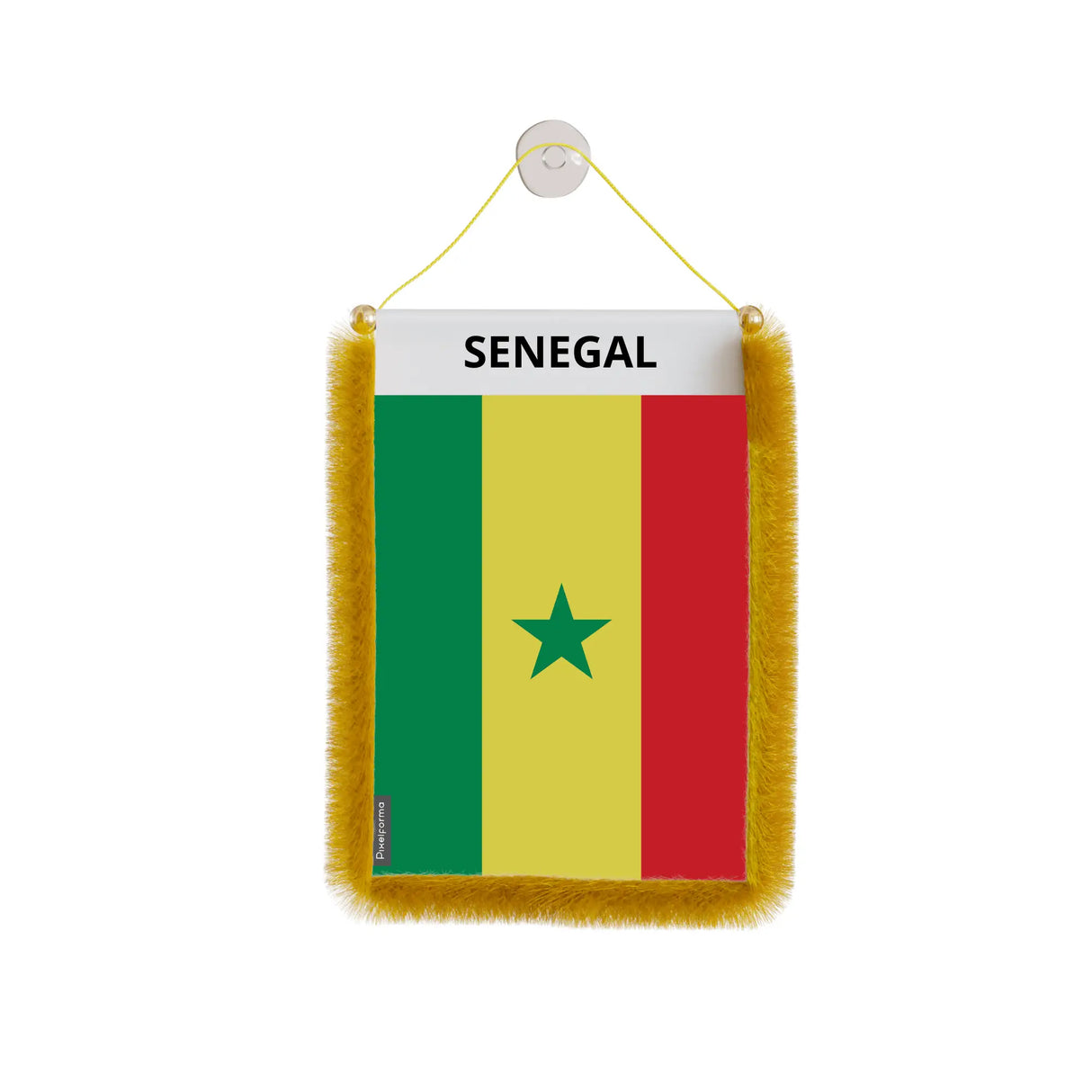 Fanion voiture drapeau sénégal polyester à suspendre