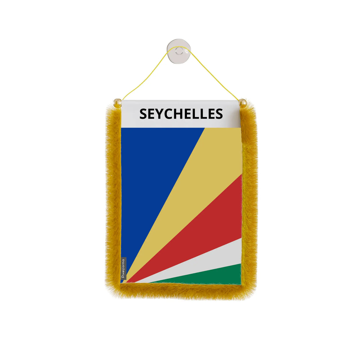 Fanion voiture drapeau seychelles polyester à suspendre