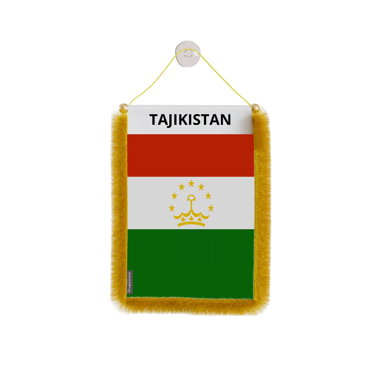 Fanion voiture drapeau tadjikistan en polyester suspendu