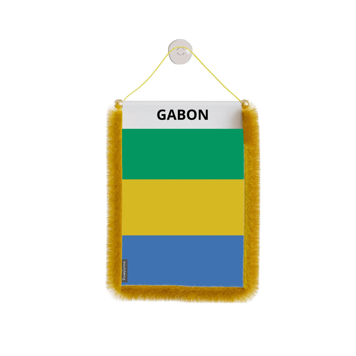 Fanion voiture gabon en polyester à suspendre élégant