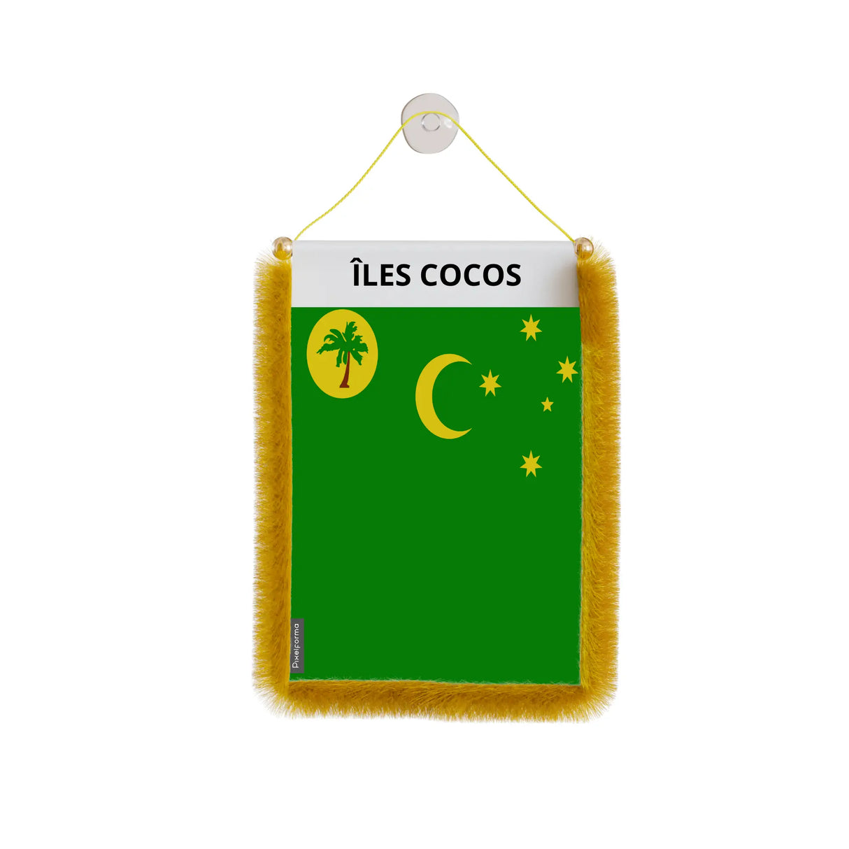 Fanion voiture îles cocos en polyester à suspendre