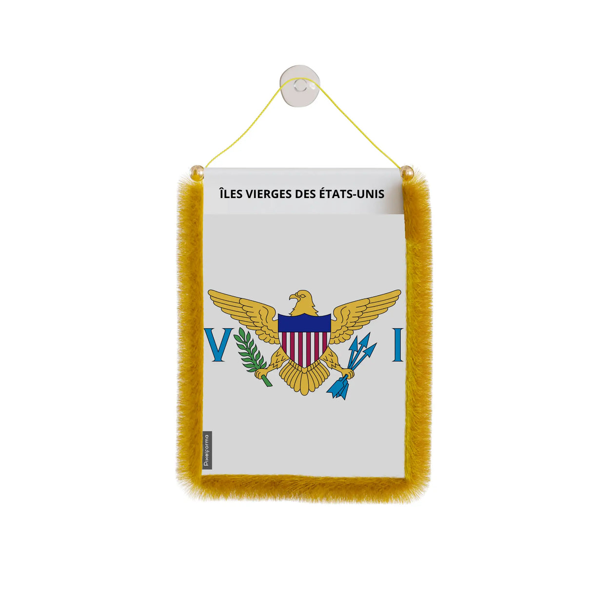 Fanion voiture îles vierges polyester à suspendre élégant