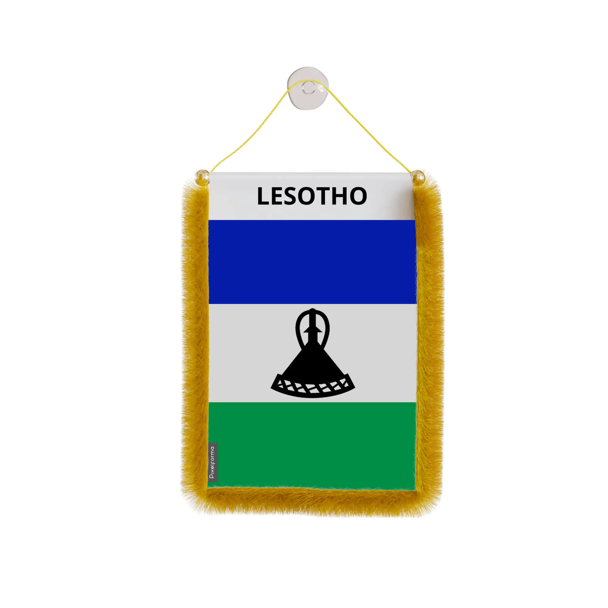 Fanion voiture lesotho en polyester à suspendre élégant