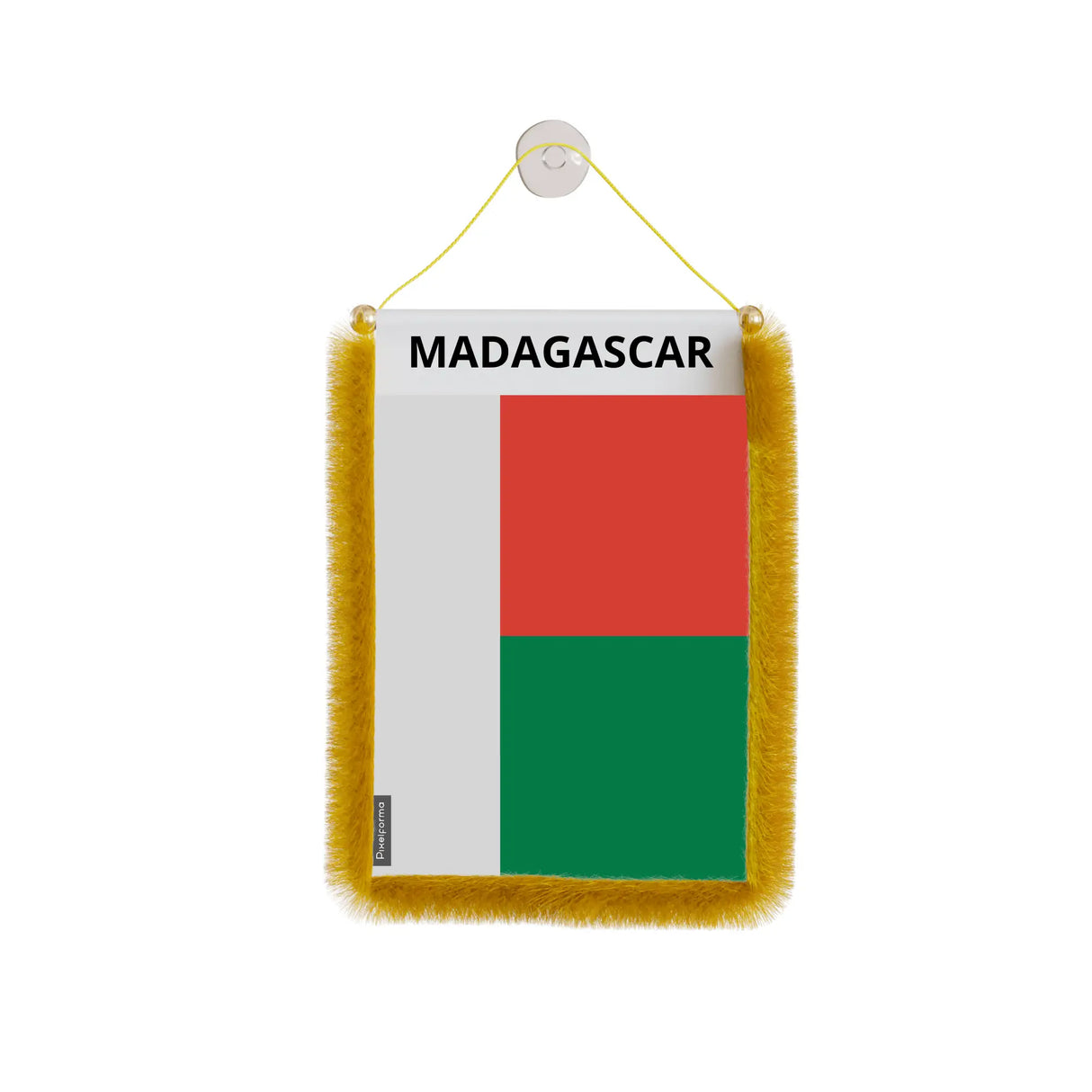 Fanion voiture madagascar en polyester à suspendre élégant