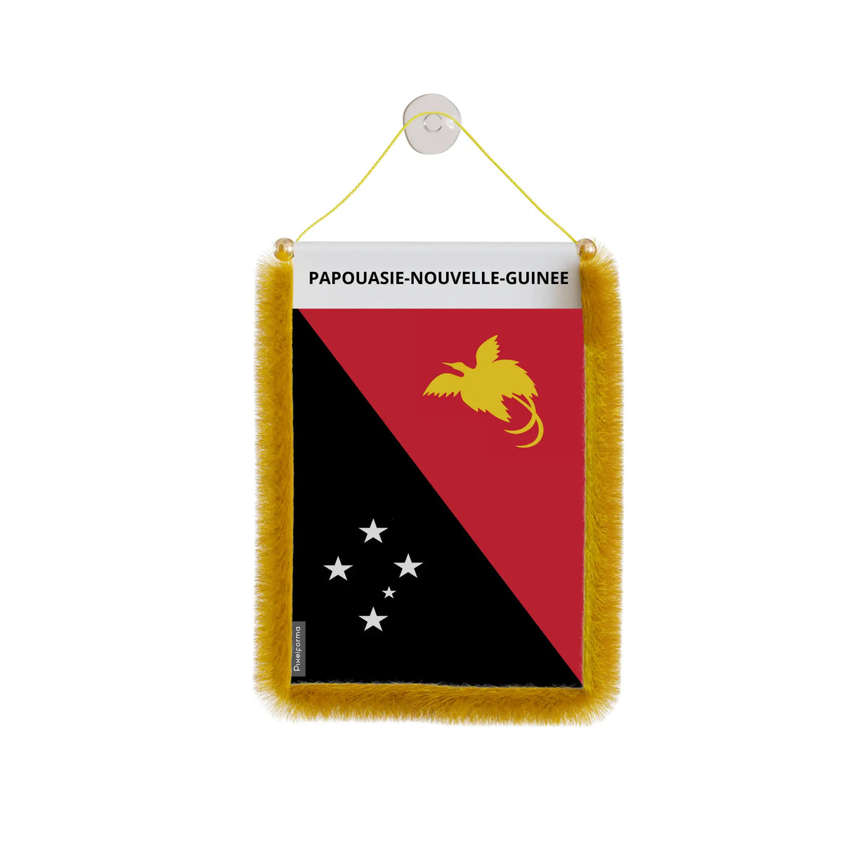 Fanion voiture papouasie-nouvelle-guinee polyester à suspendre