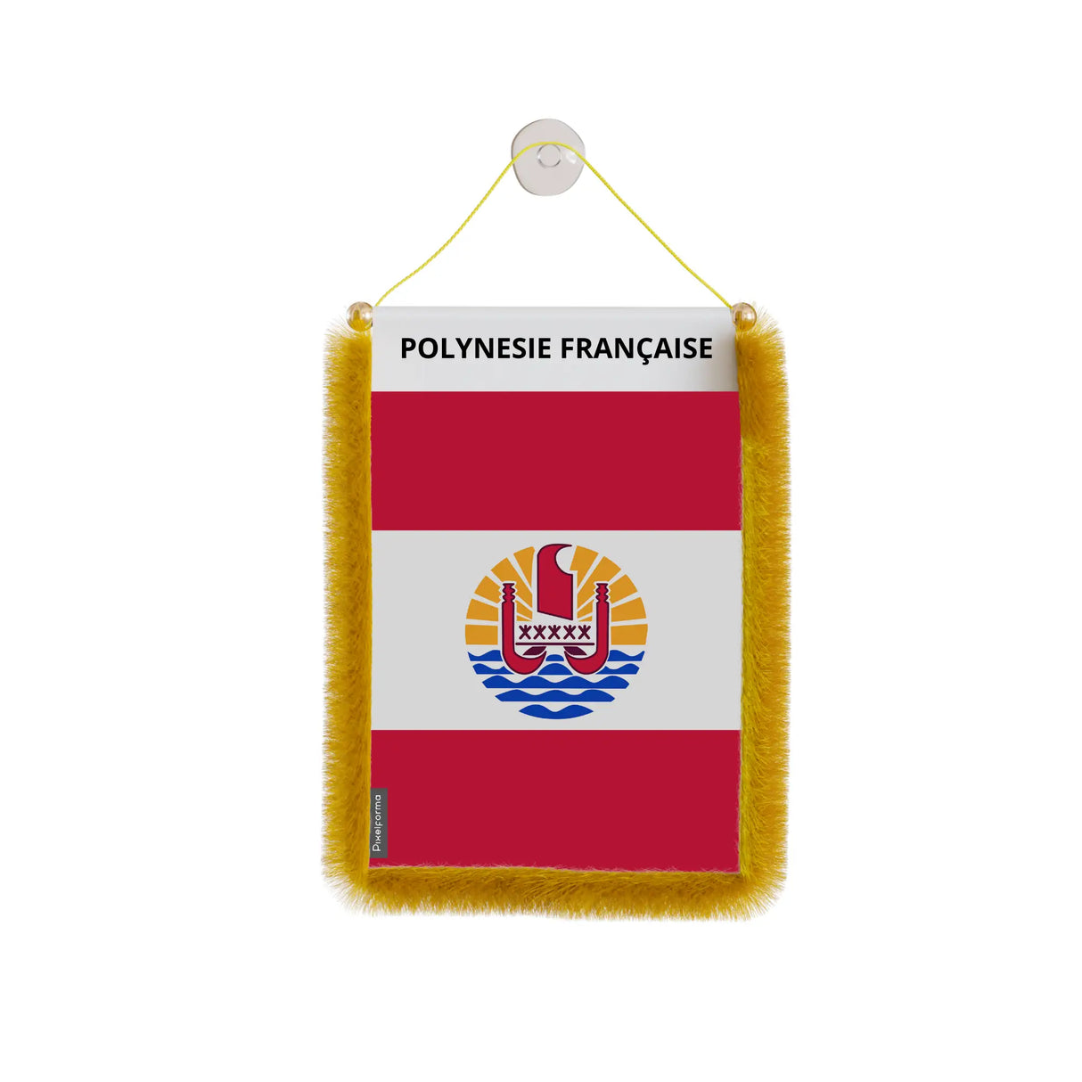 Fanion voiture polynesie française en polyester à suspendre