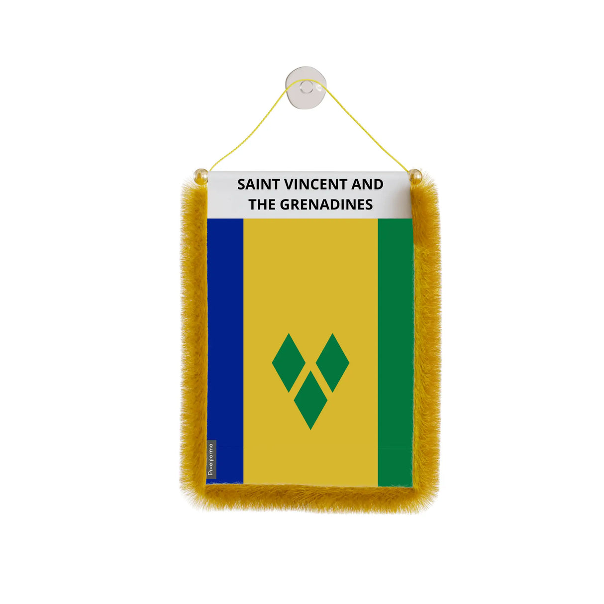 Fanion voiture saint-vincent-et-les-grenadines polyester suspendre