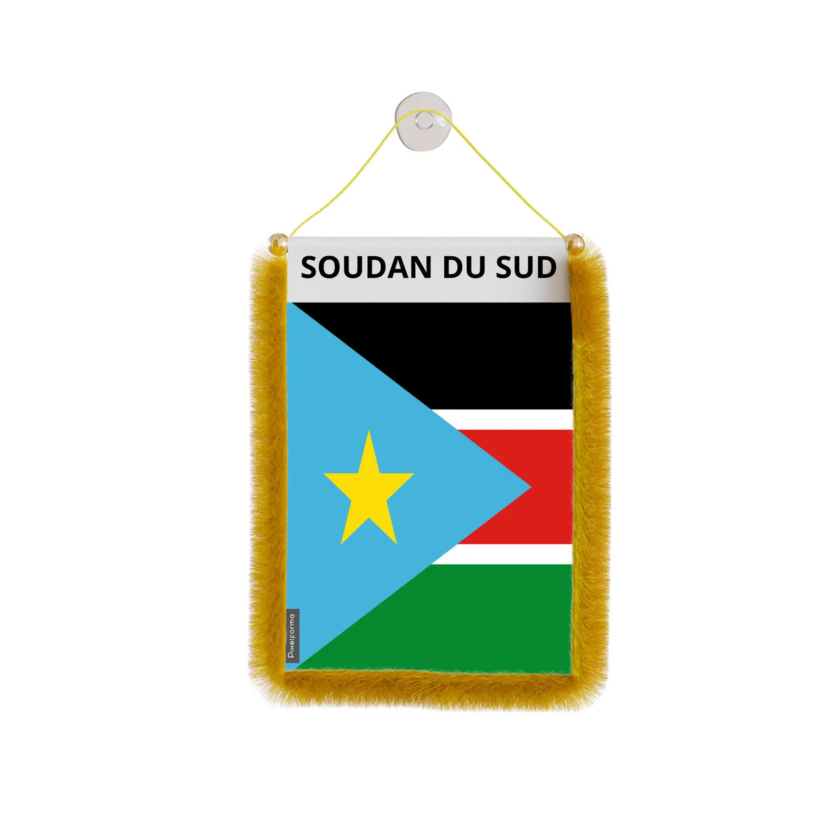 Fanion voiture soudan du sud polyester à suspendre élégant