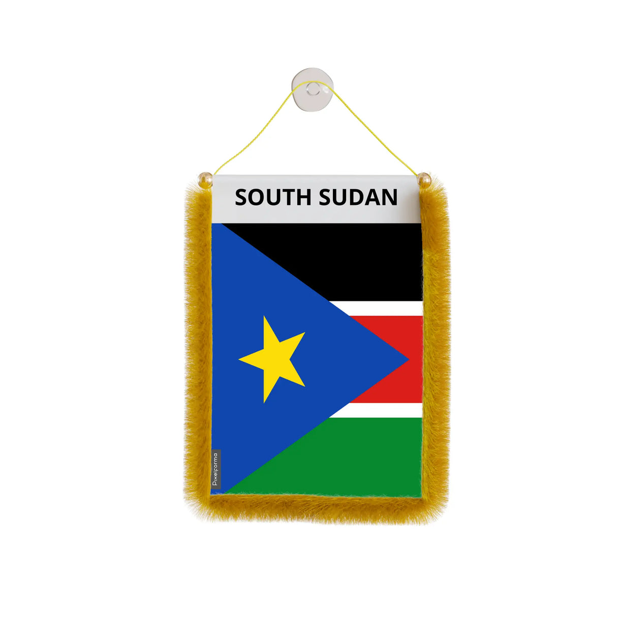 Fanion voiture soudan du sud polyester à suspendre élégant