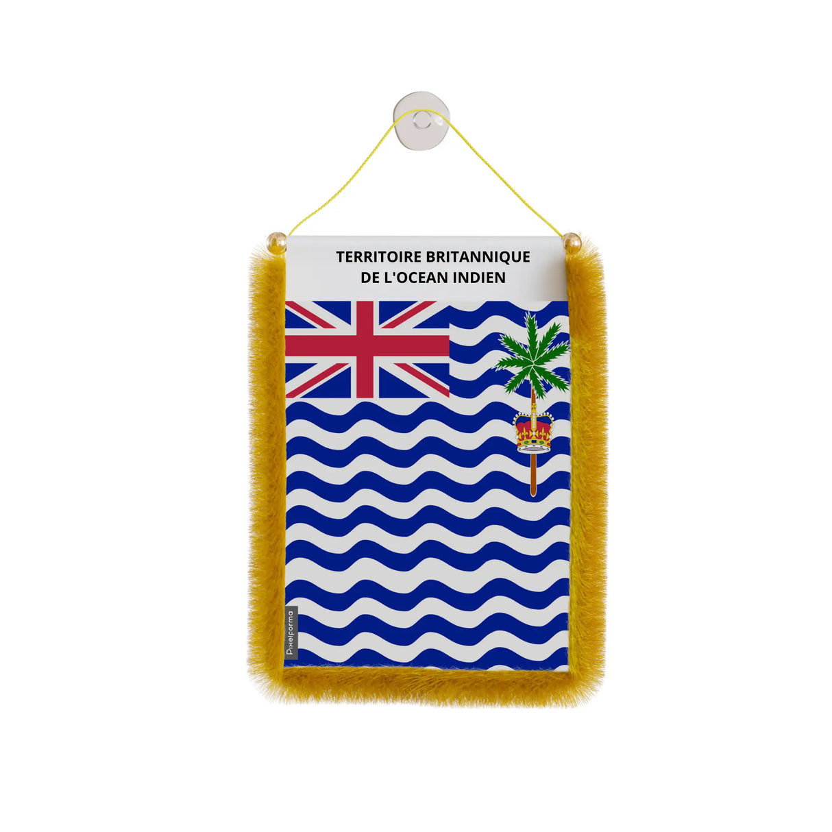 Fanion voiture territoire britannique polyester à suspendre