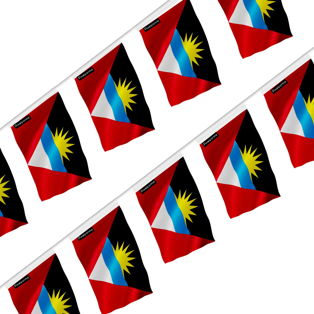 Guirlande drapeau antigua-et-barbuda en polyester à accrocher