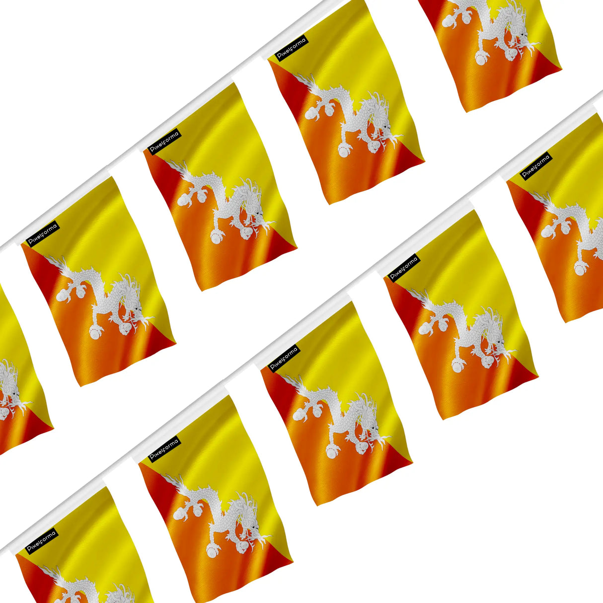 Guirlande drapeau bhoutan en polyester à accrocher