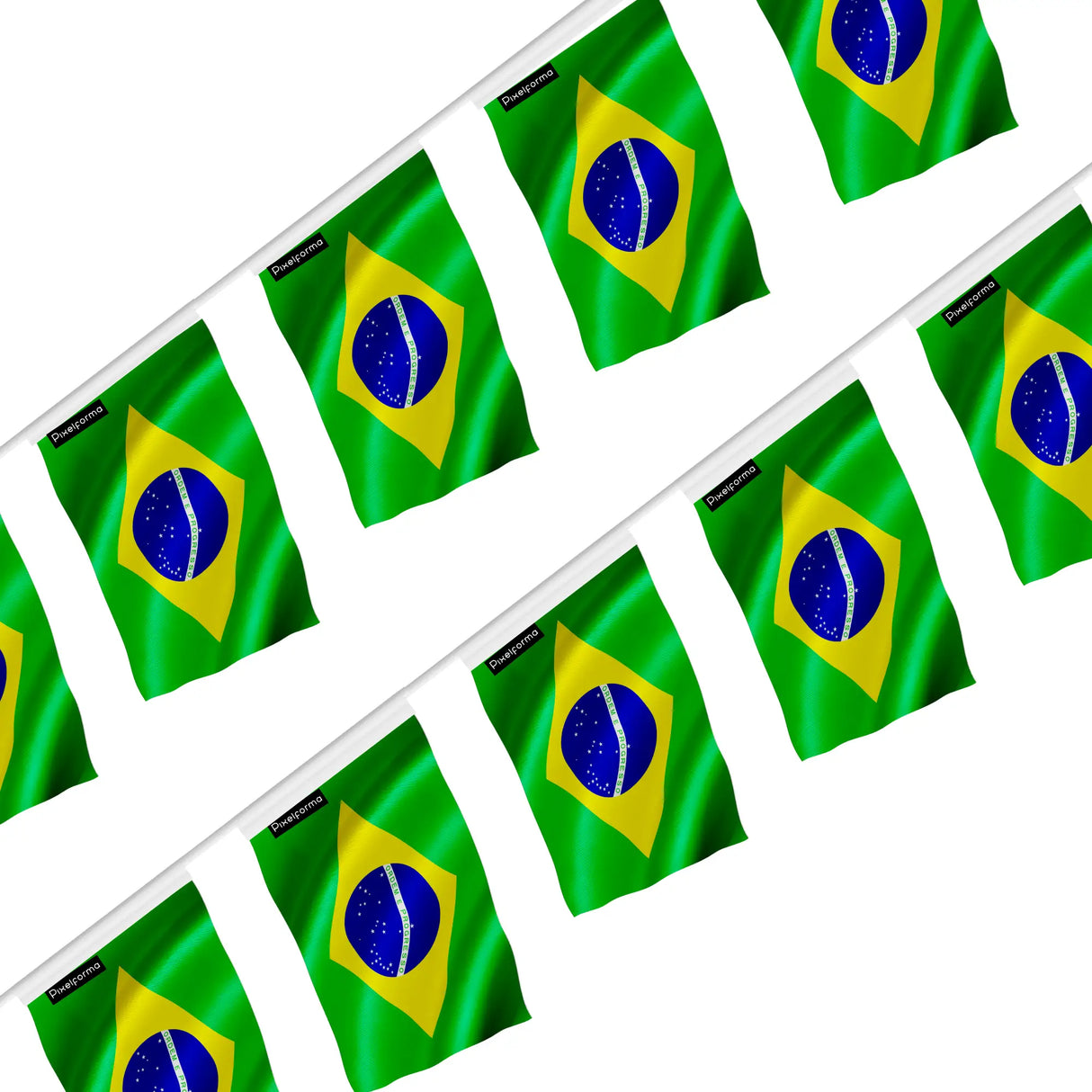 Guirlande drapeau brésil en polyester à suspendre