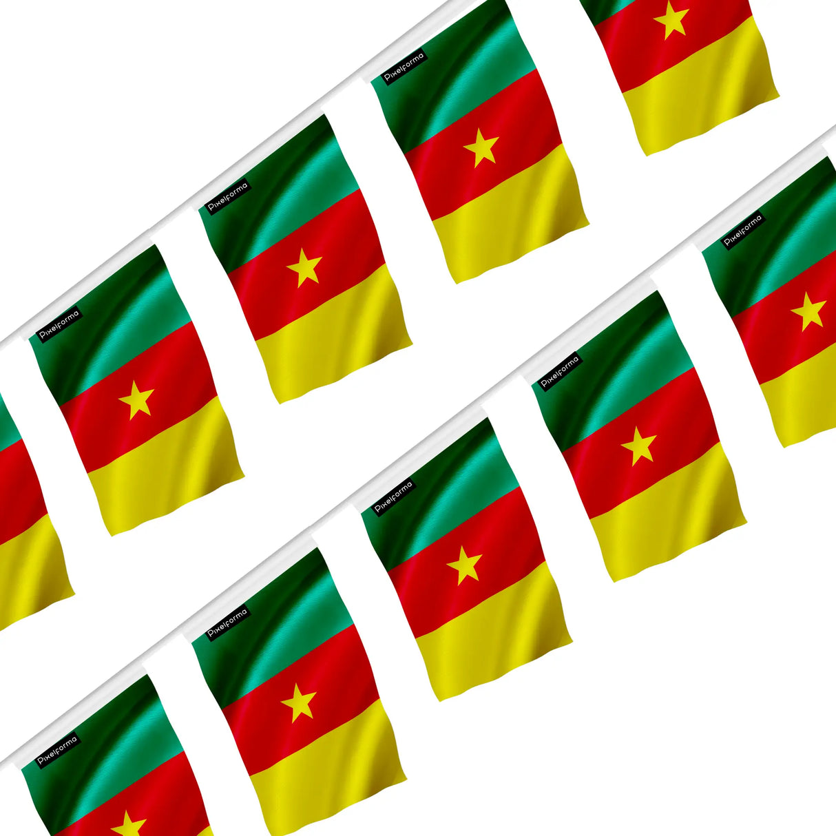 Guirlande drapeau cameroun en polyester à accrocher