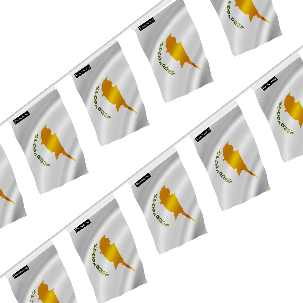 Guirlande drapeau chypre polyester à accrocher festif