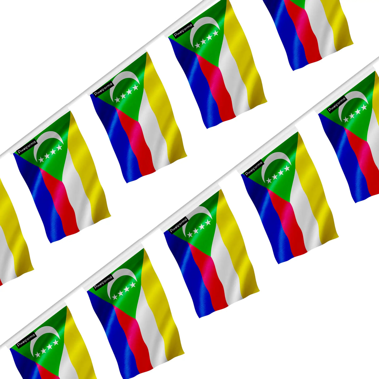 Guirlande drapeau comores polyester à accrocher événements