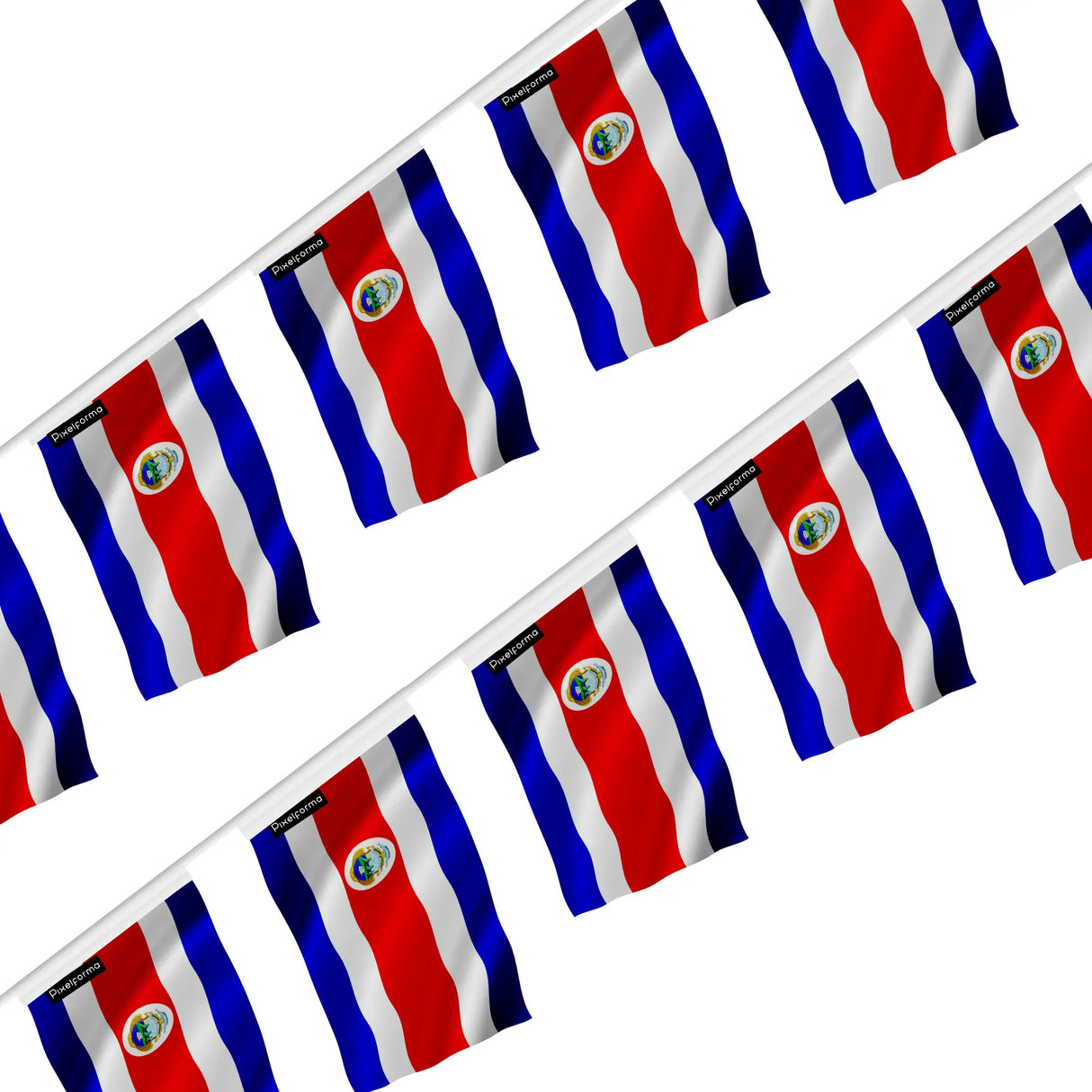Guirlande drapeau costa rica en polyester à suspendre