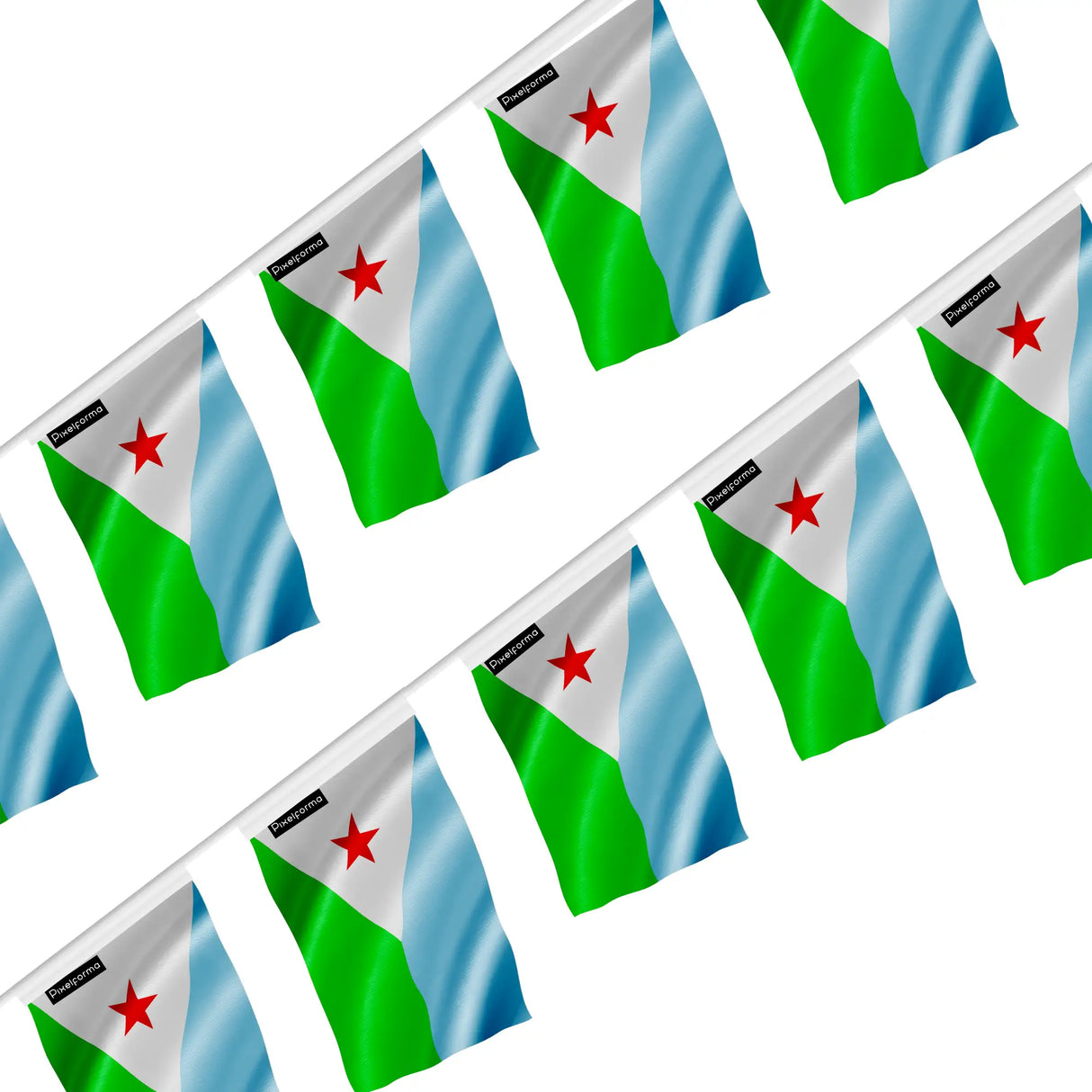 Guirlande drapeau djibouti en polyester à suspendre