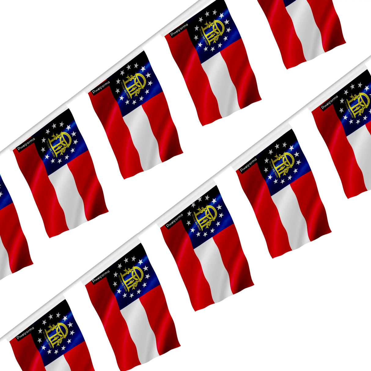 Guirlande drapeau géorgie en polyester résistant à accrocher