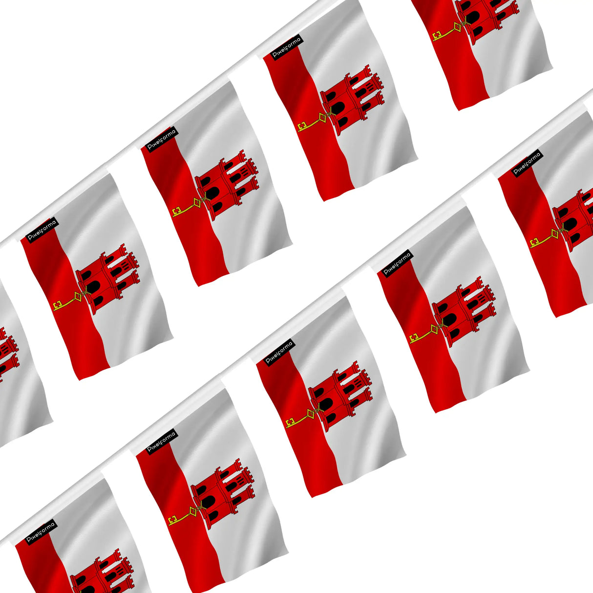 Guirlande drapeau gibraltar à accrocher en polyester
