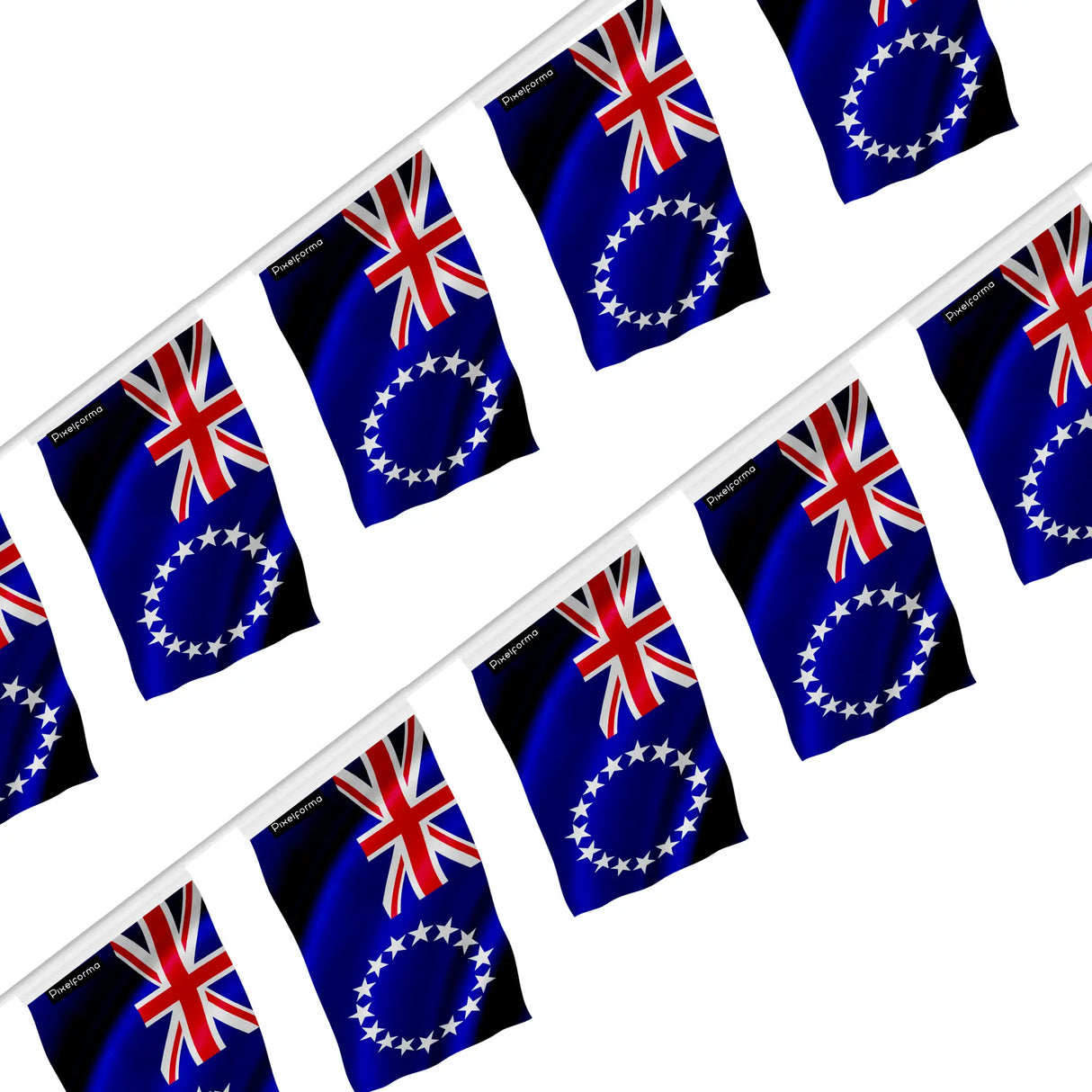 Guirlande drapeau îles cook en polyester à accrocher