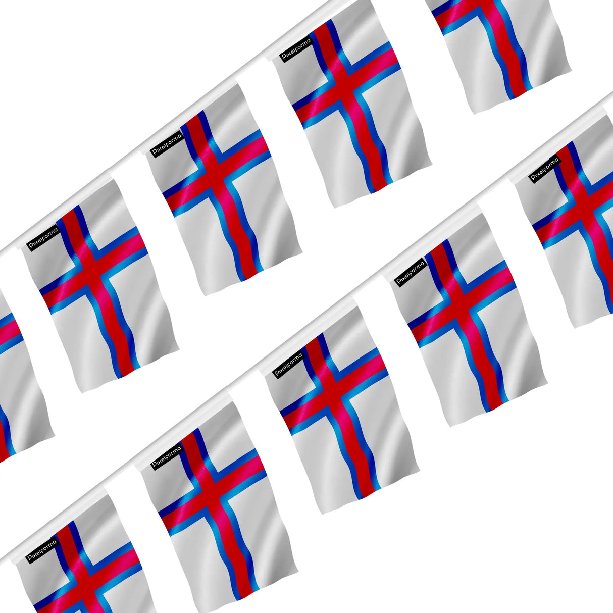 Guirlande drapeau îles féroé en polyester à accrocher