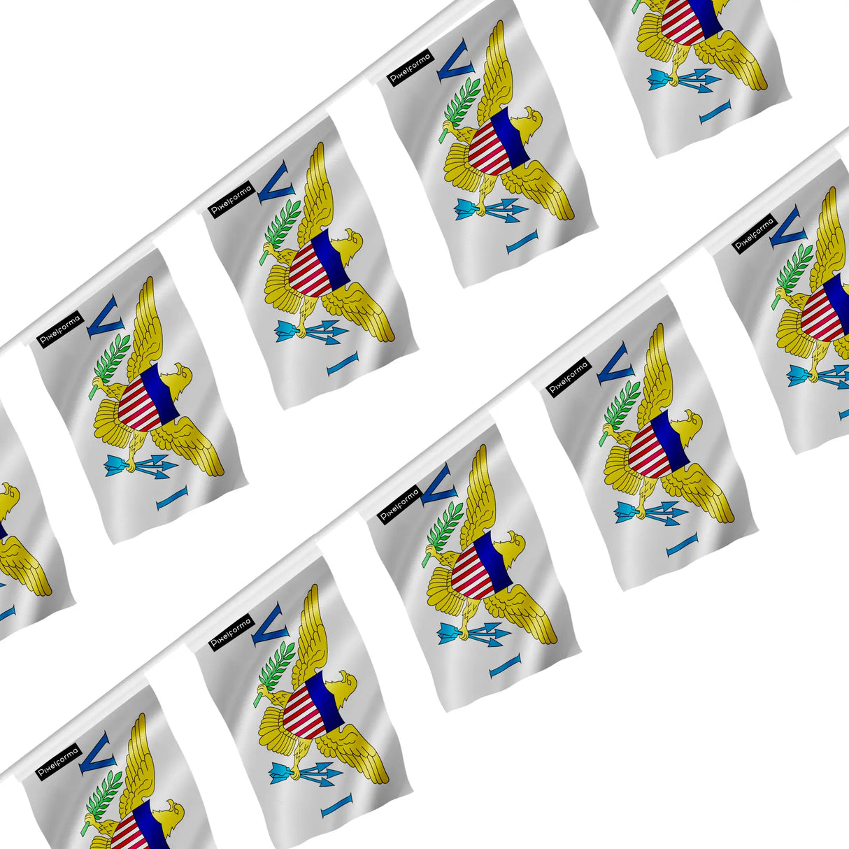 Guirlande drapeau îles vierges des états-unis en polyester