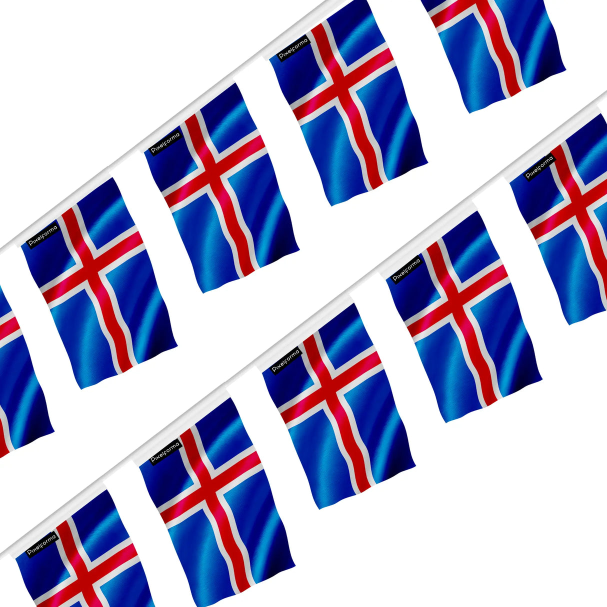 Guirlande drapeau islande polyester à accrocher fête