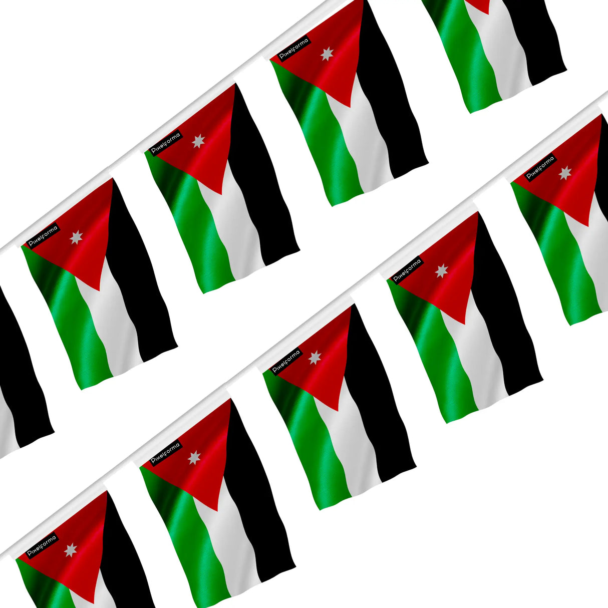 Guirlande drapeau jordanie en polyester à accrocher