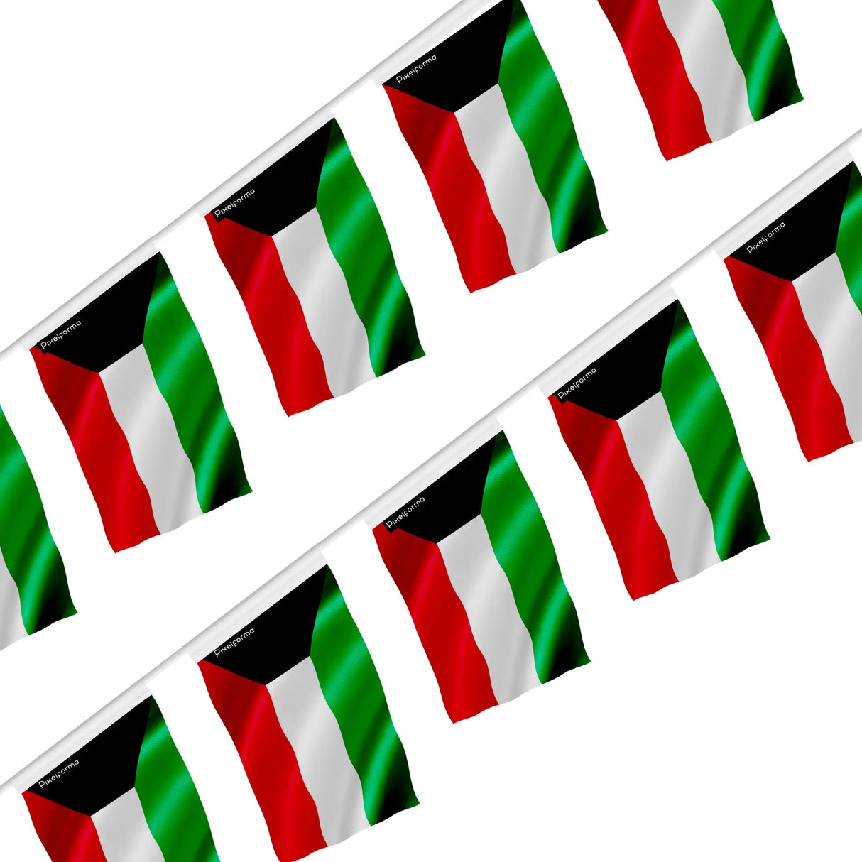 Guirlande drapeau koweït en polyester à accrocher