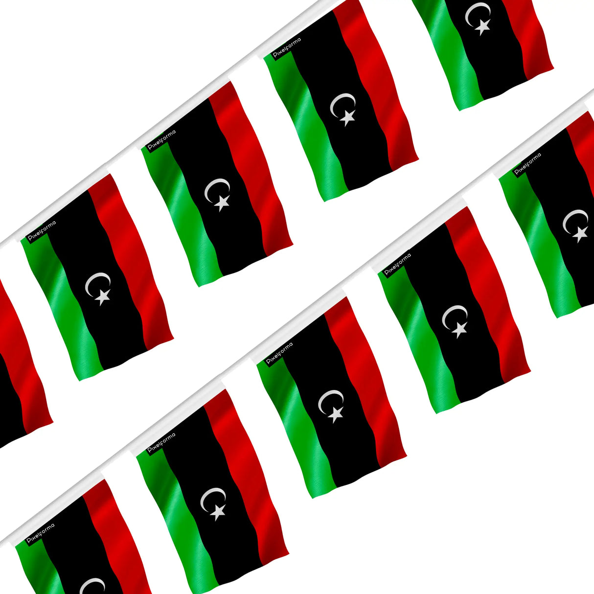 Guirlande drapeau libye polyester à accrocher événement