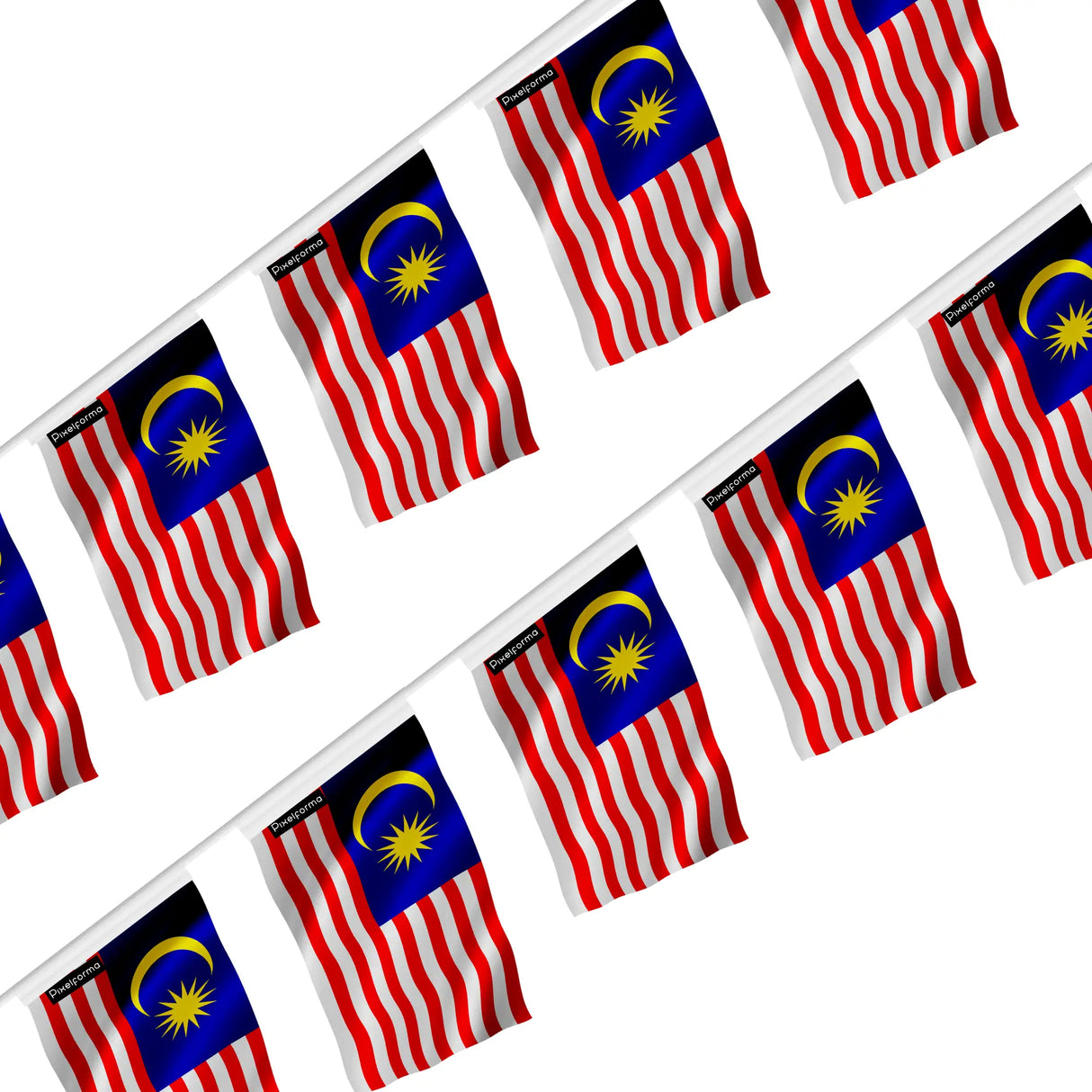 Guirlande drapeau malaisie polyester à accrocher festif