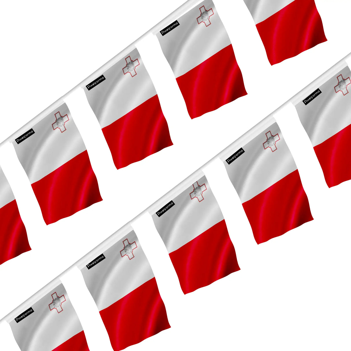 Guirlande drapeau malte en polyester à suspendre